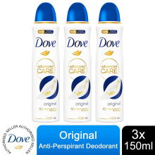 (Buy 3 - Original) Dove AntiPerspirant Advanced Care Deodorant, 150ml