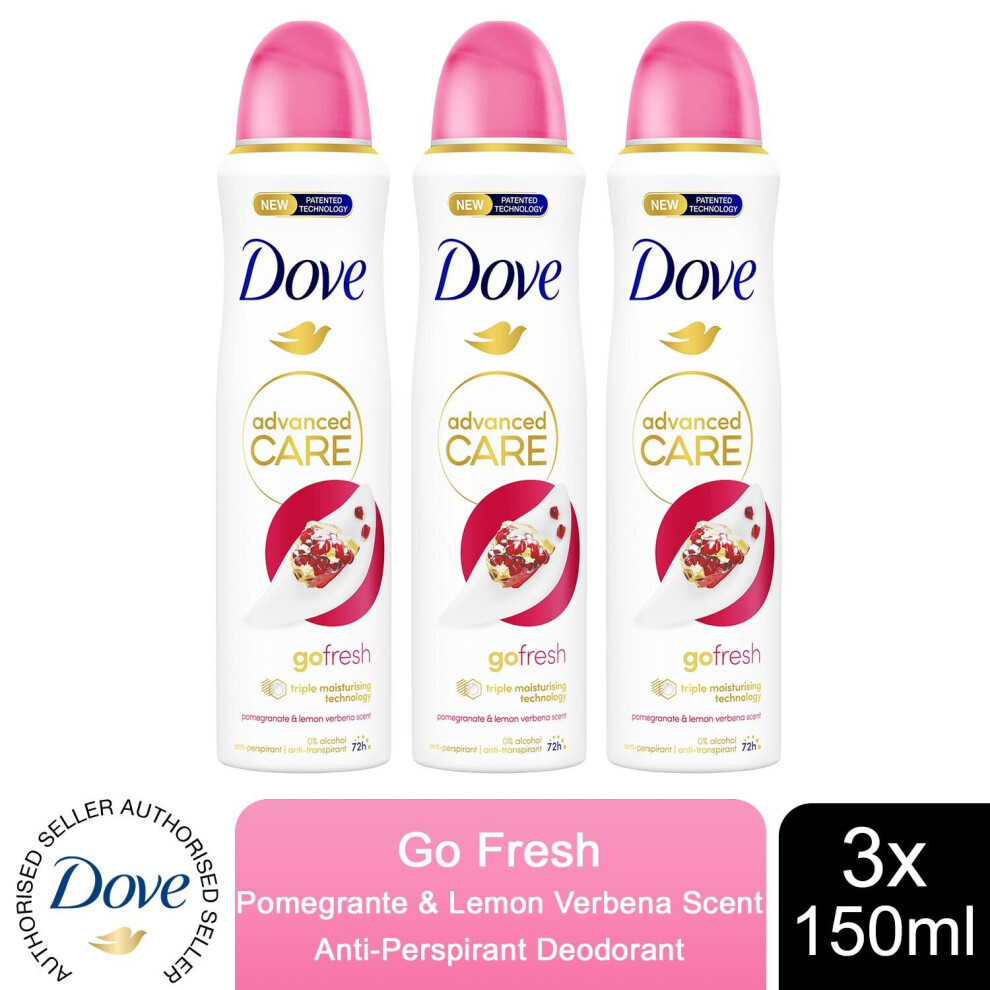 Dove (Buy 3 - Go Fresh) Antiperspirant Advanced Care Deodorant, 150Ml