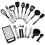 24Pcs Kitchen Silicone Cooking Set Non-stick Spatula Turner Black UK 1