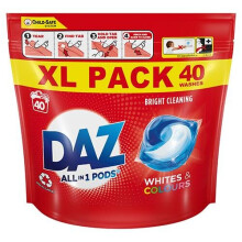 Daz All in 1 Pods for Whites and Colours Washing Liquid 40 Capsules