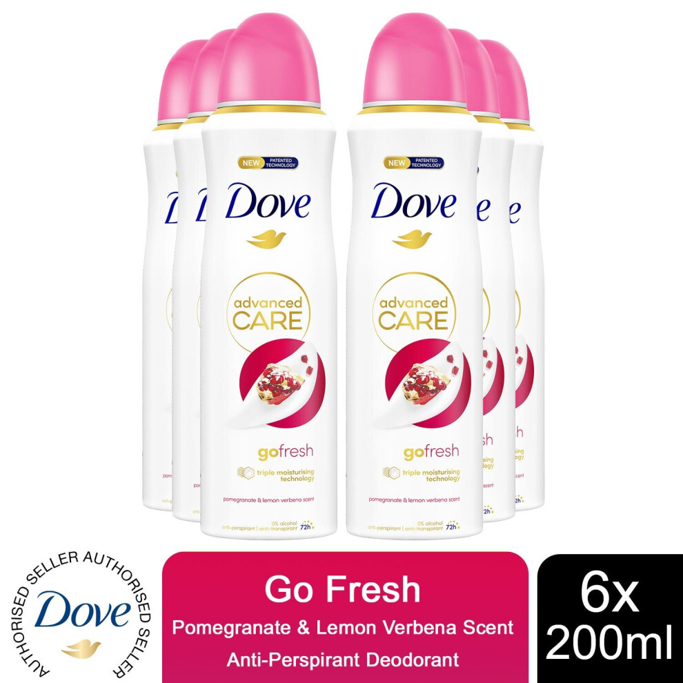 (Buy 6 - Pomegranate & Lemon Verbena) Dove Advanced Care AP Deodorant Spray, 200ml