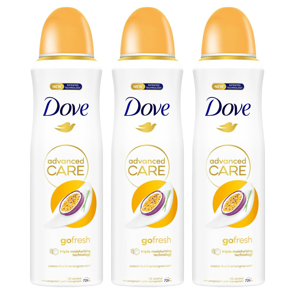 Dove (Buy 3 - Passion Fruit & Lemongrass) Advanced Care Ap Deodorant Spray, 200Ml