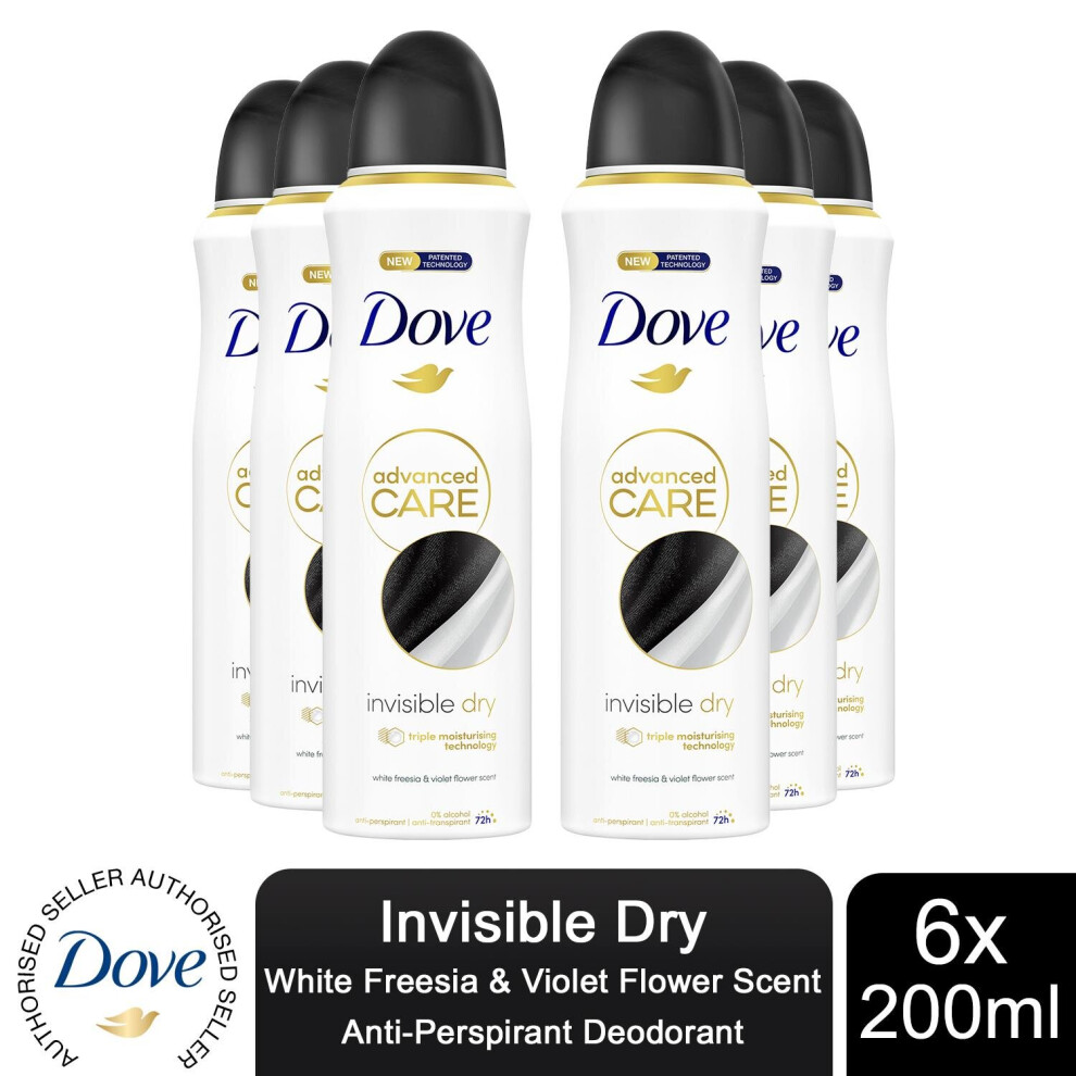 (Buy 6 - Invisible Dry) Dove Advanced Care AP Deodorant Spray, 200ml