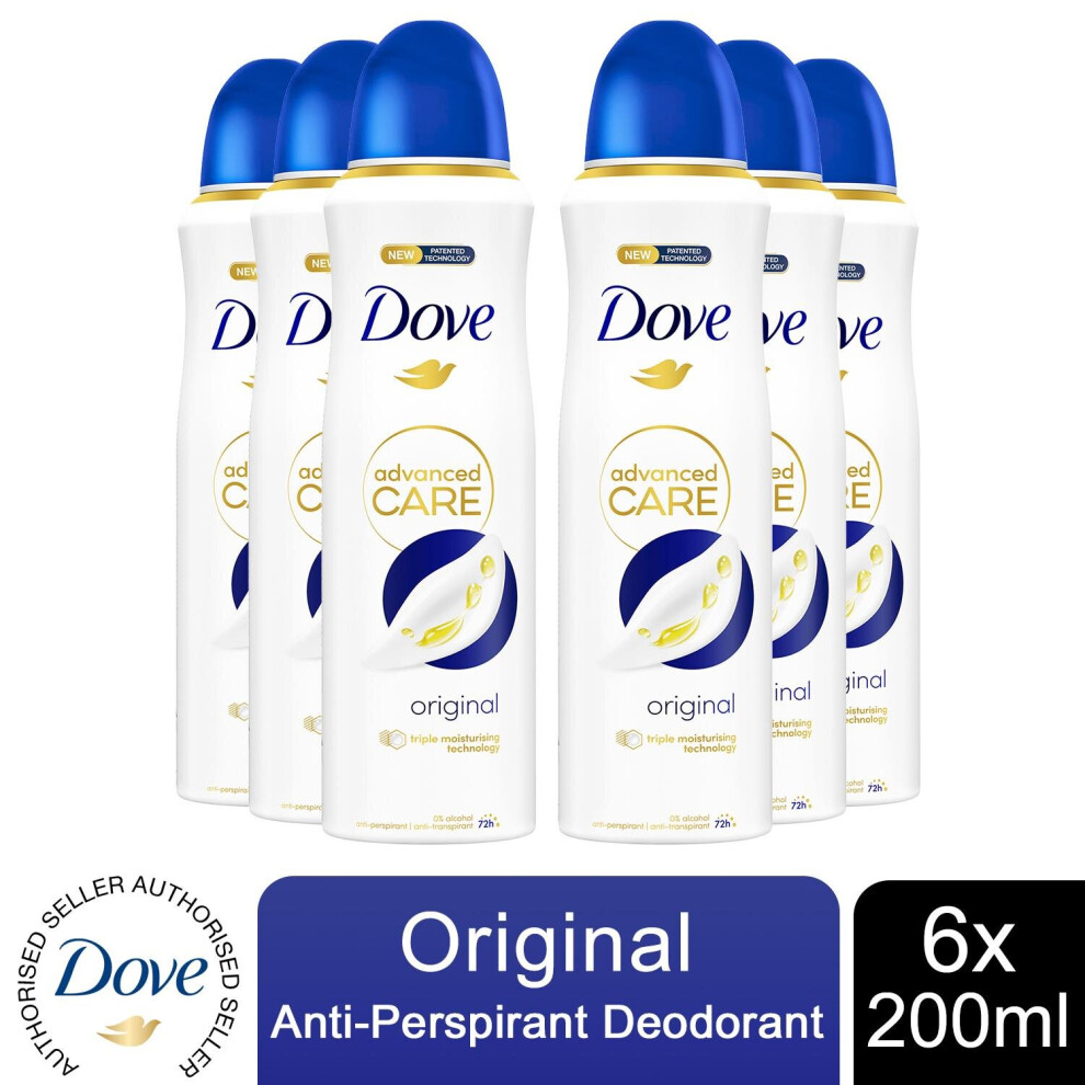 (Buy 6 - Original) Dove Advanced Care AP Deodorant Spray, 200ml