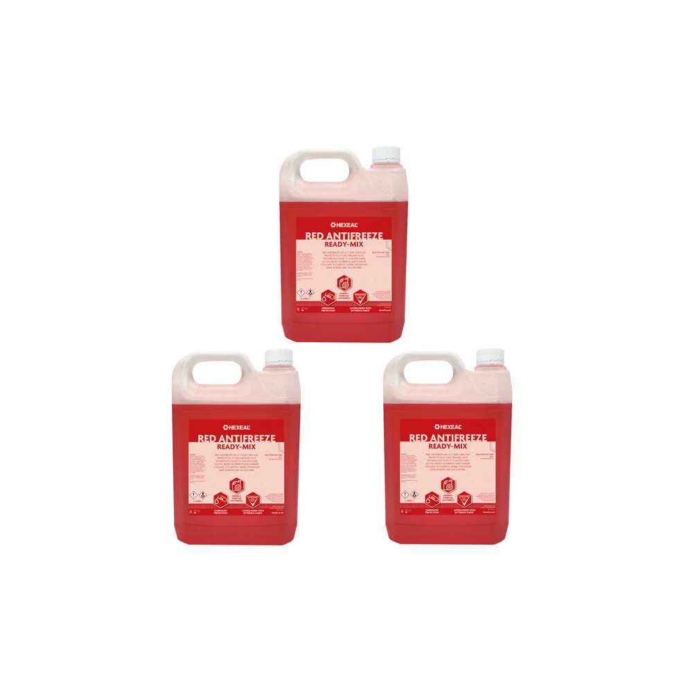 Hexeal Antifreeze & Coolant | 15L | -23Âºc | Ready Mix | Longlife Red 5060727634761