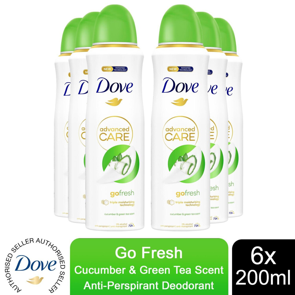 (Buy 6 - Cucumber & Green Tea) Dove Advanced Care AP Deodorant Spray, 200ml