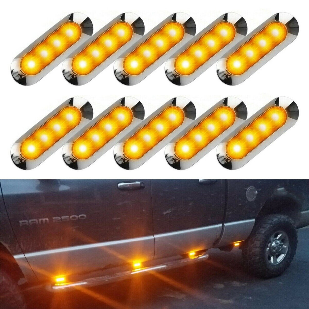 10X Led Trailer Truck Side Marker S 4Led Clearance Rv 12V-24V Light 4762016956141