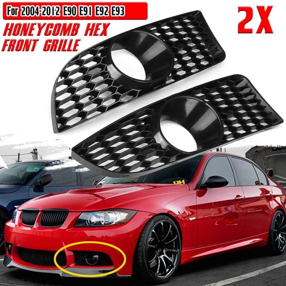 2X Car Front Grille Grill Lower Bumper Fog Cover Trim For E90 E91 E92 E93 2004-2012 Style A Light 4762016970918