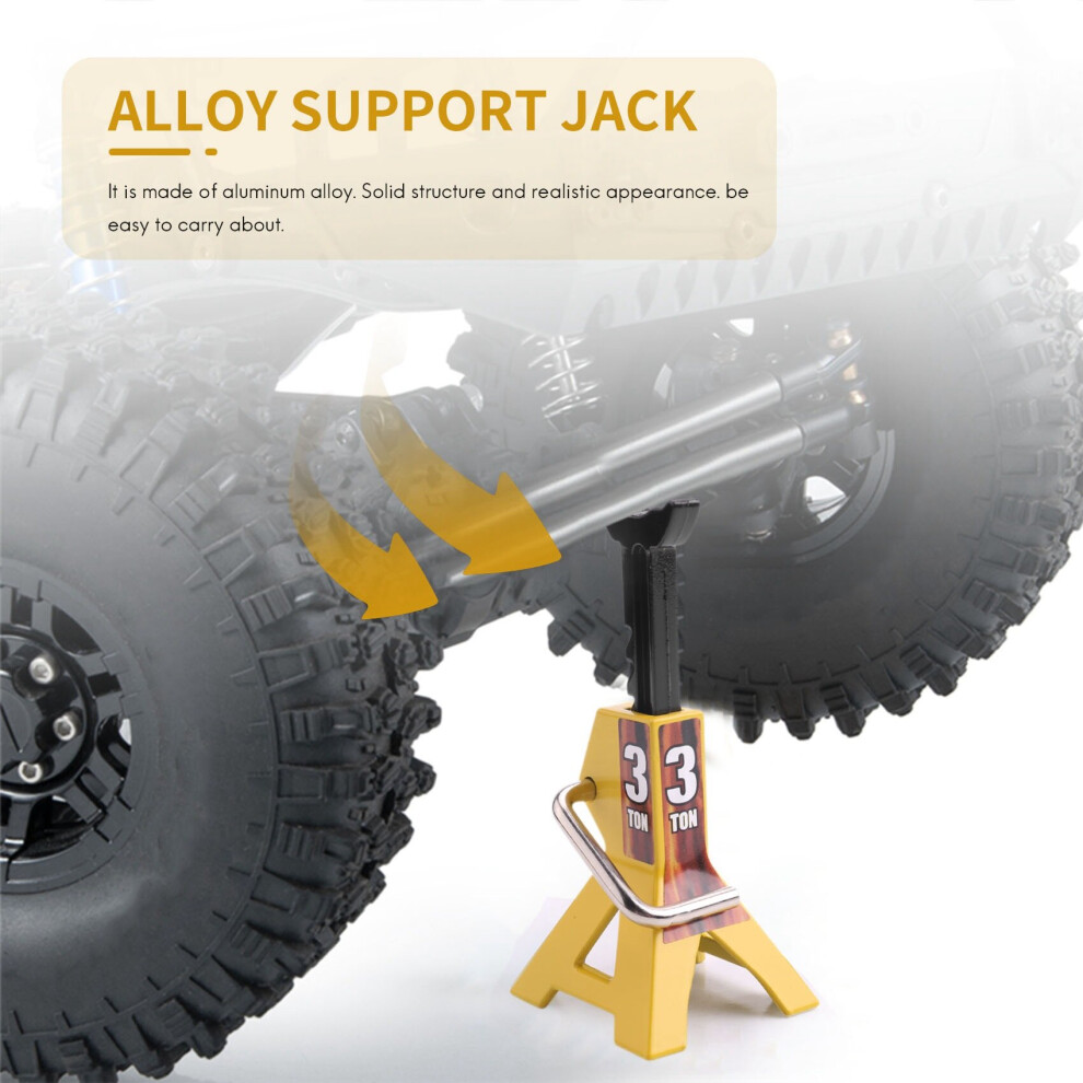 3 Ton Scale Model Axle Stand Lift Toys Heavy Duty Support Vehicle Floor Ratchet for TRX4 D90 CC01 RC Yellow-image-OPC-PBGBXVB-NEW
