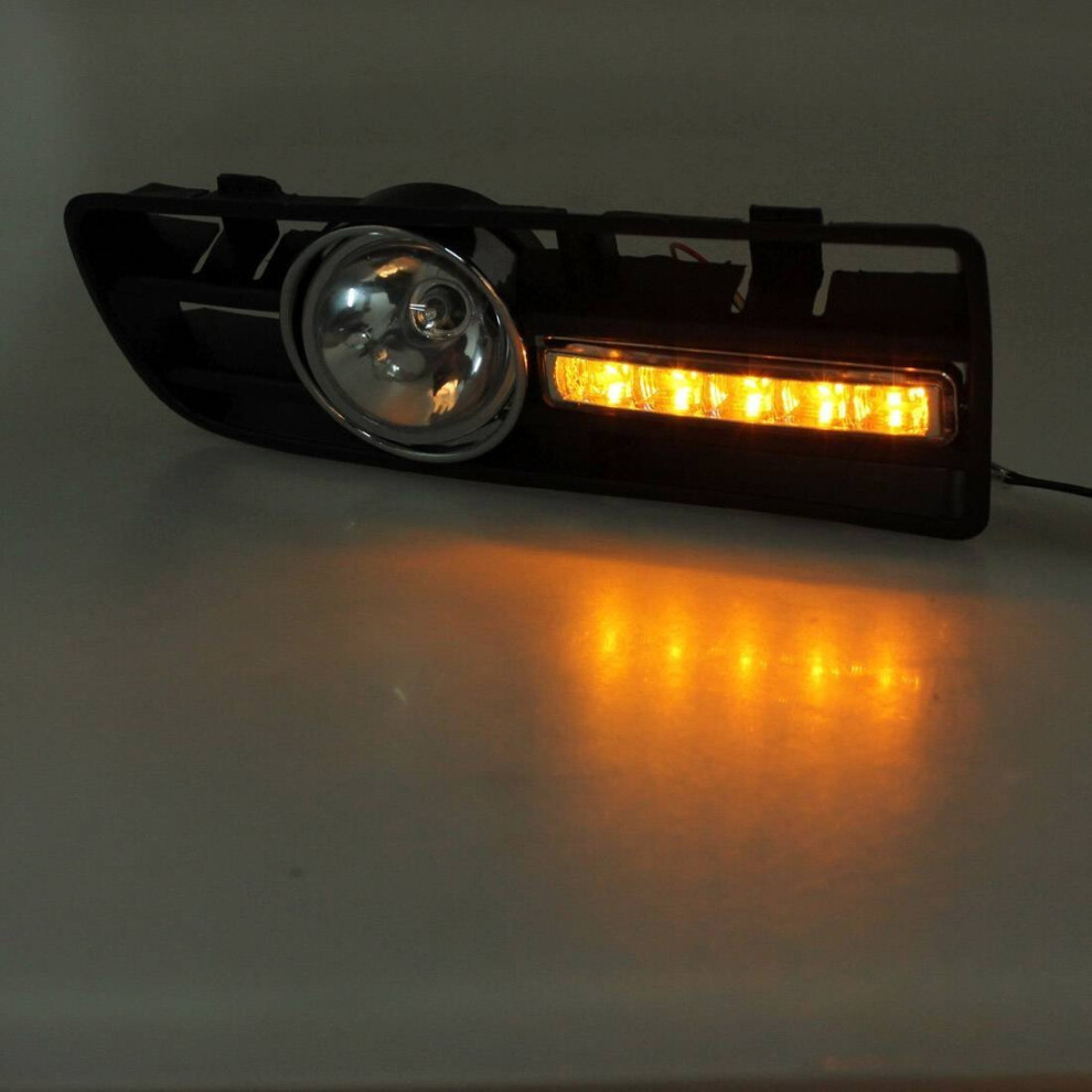 2 X Led Grille Grill Bumper Anti-Fog Lights Headlight For 97-06 Golf 4 Mk4 Iv Black 4762016968137