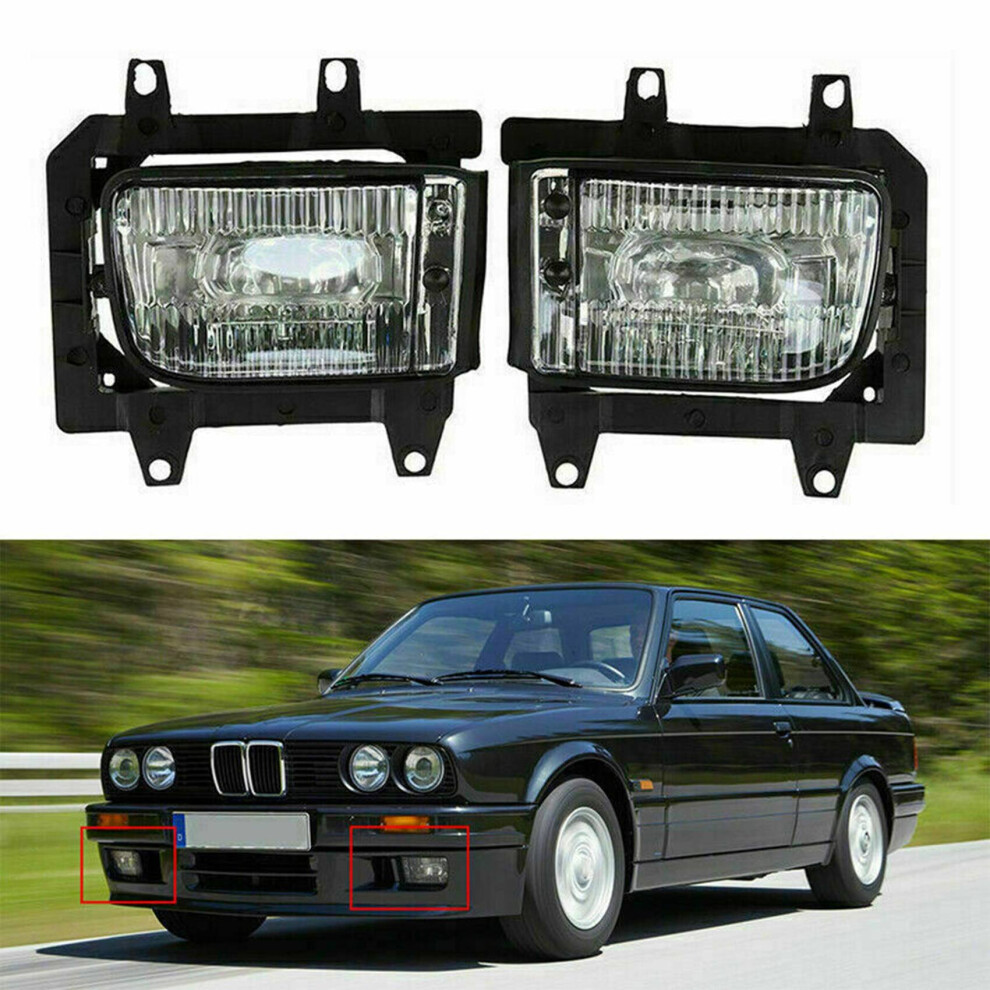 Bmw E30 Fog Lights 2X Drl Abs /Transparent For 1986-1989 318I 325E 325I Â Ipn 63171385945/63171385946 Black 4762016970826