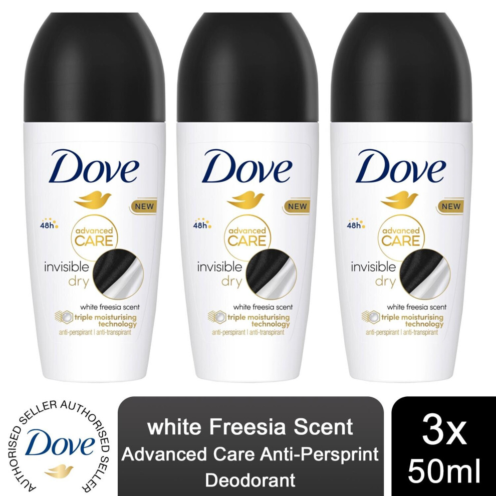 Dove (Buy 3 - Invisible Dry) Antiperspirant Advanced Care Deo - 50Ml