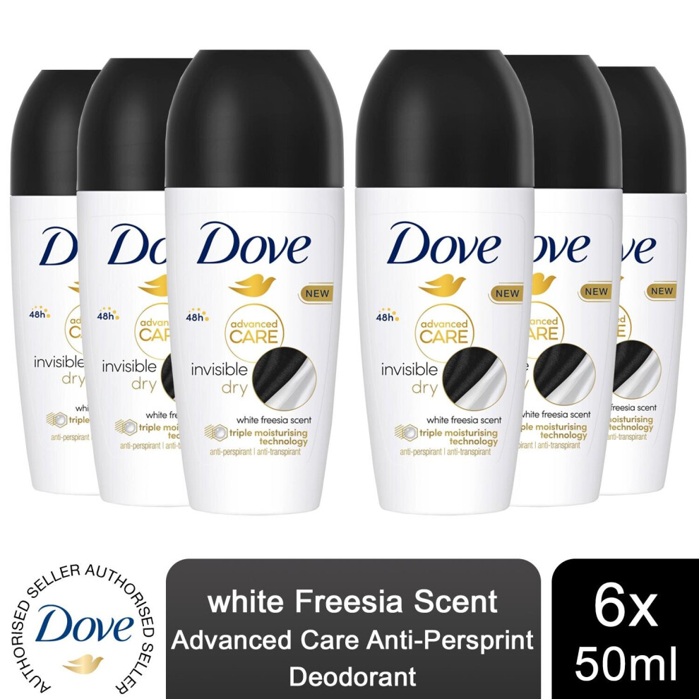 Dove (Buy 6 - Invisible Dry) Antiperspirant Advanced Care Deo - 50Ml