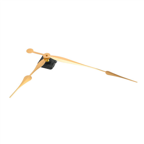 High Long Shaft Clock Movement Mechanism with 12 Inch Long Spade Hands (Gold)