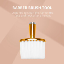 Soft Hair Brush Neck Face Duster Hairdressing Hair Cutting Cleaning Brush for Barber Hairdressing Tools-Gold