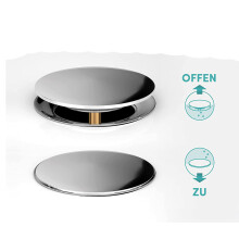 Chrome Bath Plug with Universal 70mm Fit, Rustproof Brass, Double Seal, No Plastic - Fits All Standard Bathtubs