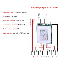 14S 52V 35A Protection Board - Lipolymer Battery BMS PCB Board for E-Bike EScooter