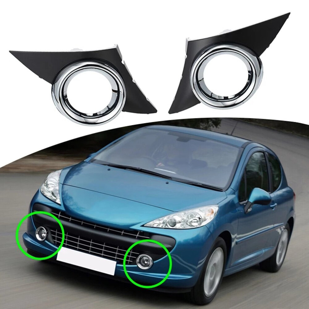 Car Front Right Fog Cover Chrome Foglights Frame Grill Auto Accessories For 207 Sport 2006-2009 Light 4762016949716