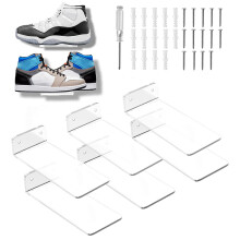 6 Pack Floating Shoe Display,Shelves Wall Mount Levitating Shoe Display Stand for Sneaker or Shoes Box
