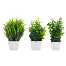 Plants in Pots Artificial Eucalyptus Plant Mini Potted Faux Plants Indoor Small Plastic Wheat Grass Shrubs
