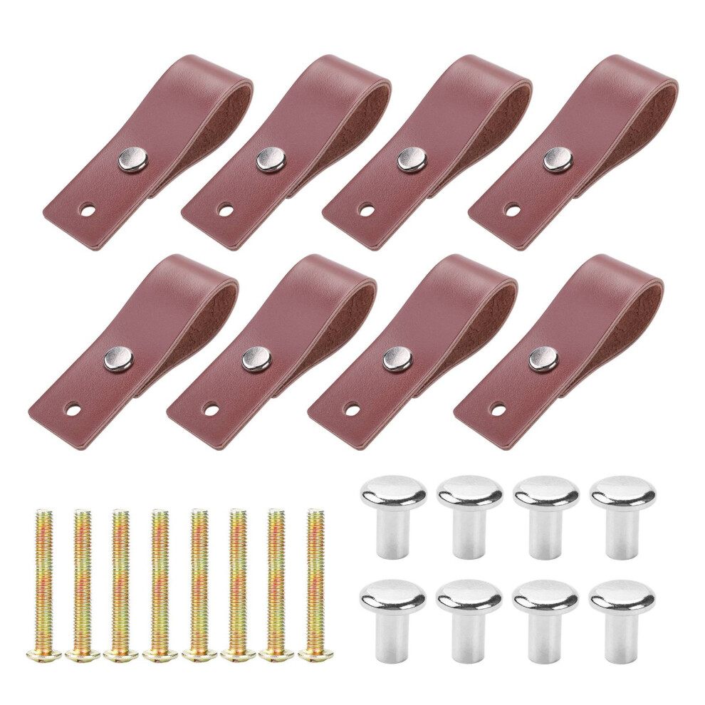 Photos - Other for Repair Leather Drawer Pulls 8 Pcs Leather Dresser Knobs Handmade Pure Leather Handles for Cabinet Doors and Drawers (Brown)