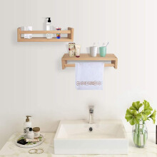 2Pcs Bookshelf,Natural Wood Floating Wall Bookshelf ,Nursery Shelves for Wall,Bathroom Decor, Kitchen Spice Rack