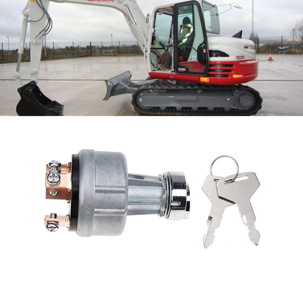 1700100023 1700100052 H806 Ignition Switch With 2 Keys For Takeuchi Excavator Ignition Switch Lock Cylinder 4762016964672