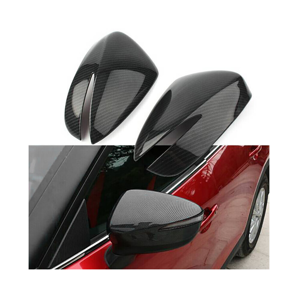 For -3 Cx3 2015 2016 2017 2018 2019 2020 2021 Abs Carbon Fiber Side Door Rearview Mirror Cover Trims 4762016971847