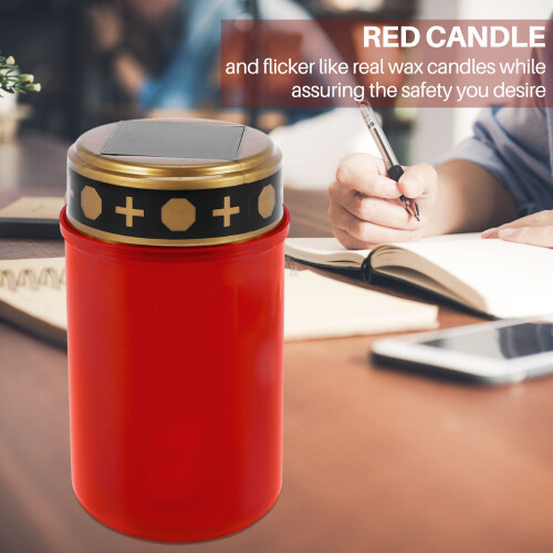 Grave Candle for Cemetery Grave Solar Lights with Lighting LED Grave Light Various Wind 2