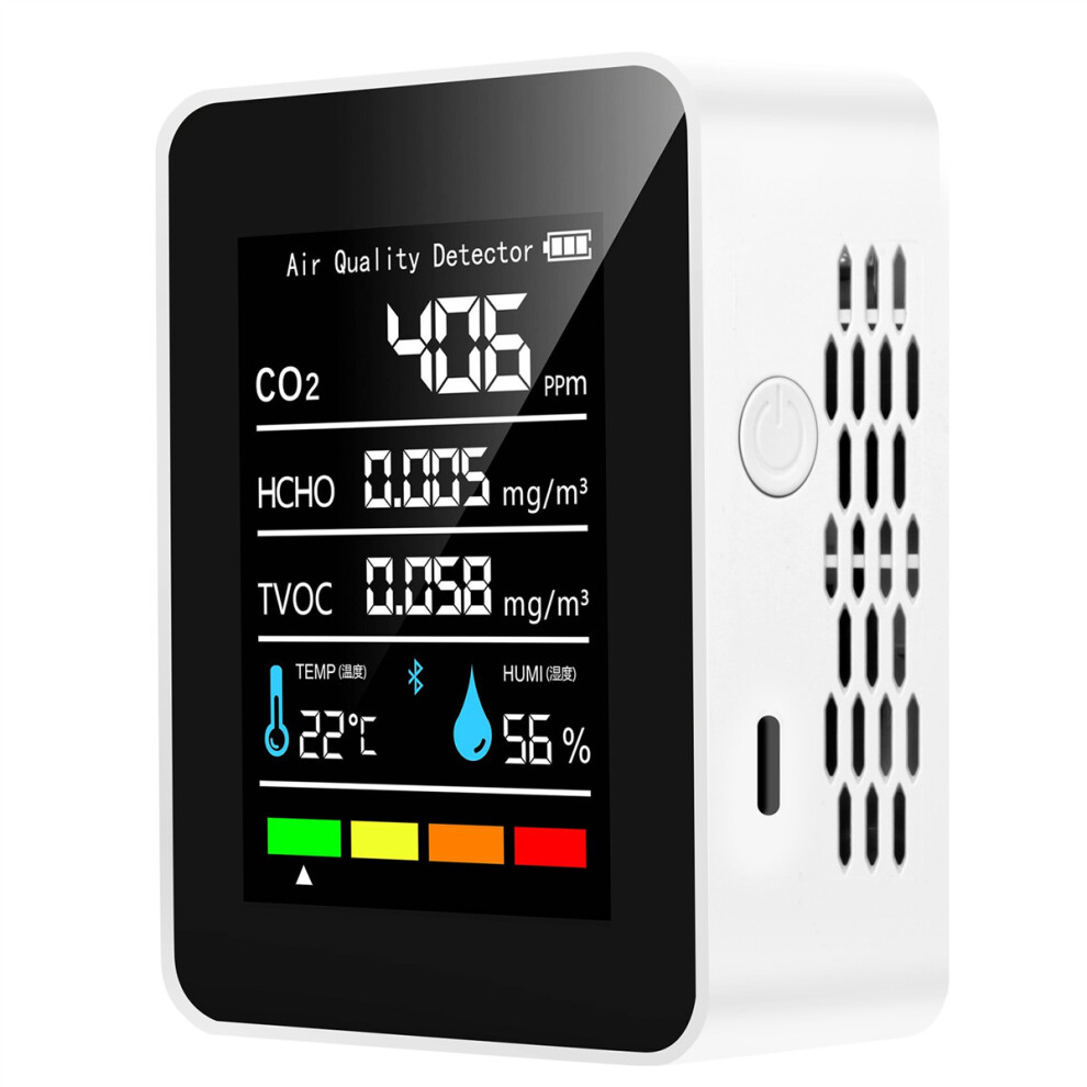 5 In1 Co2 Meter Digital Temperature Humidity Tester Carbon Dioxide Detector Air Quality Monitor Tvoc Hcho Analyzer-B 4762016966683