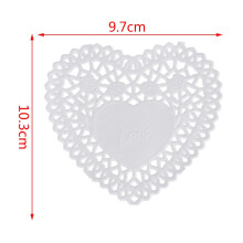 100x 4 inch White Love Heart Paper Lace Doilies doily For cardmaking scrapbooking