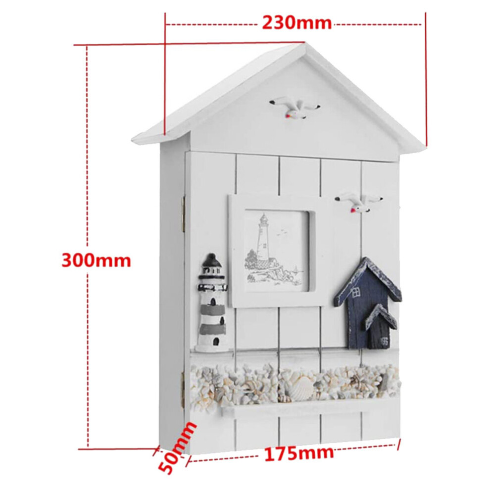 Style Key Cabinet Wood Nautical Style Wooden Key Holder Storage Box Cabinet 4762016971144
