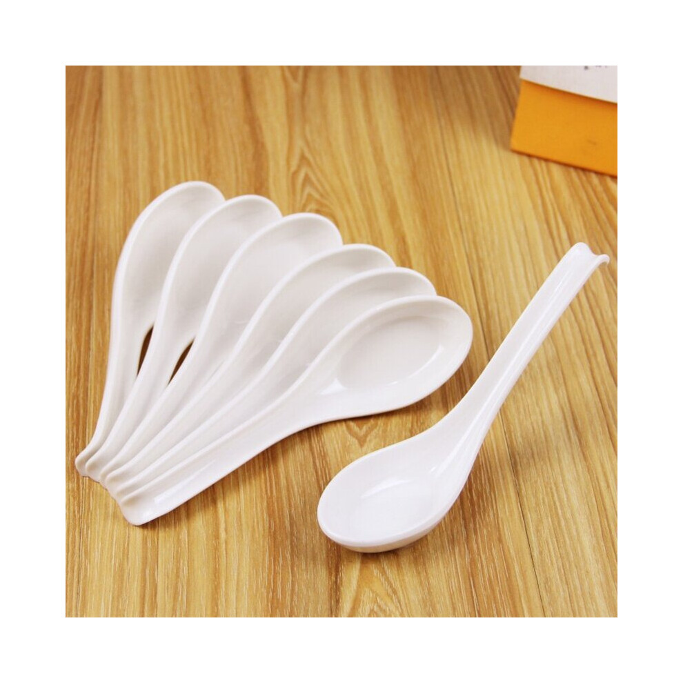 Tlily Soup Spoons,15Pcs Japanese Style Spoons Rice Spoons Chinese Asian Soup Spoons With Long Handle For Restaurants