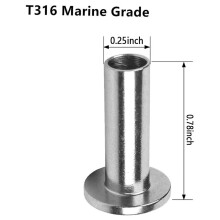 20Pcs Stainless Steel Protector Sleeves Protective Sleeves Grommet Kit for 1/8inch Wire Rope Cable Railing, DIY Balustrade T316 Marine Grade
