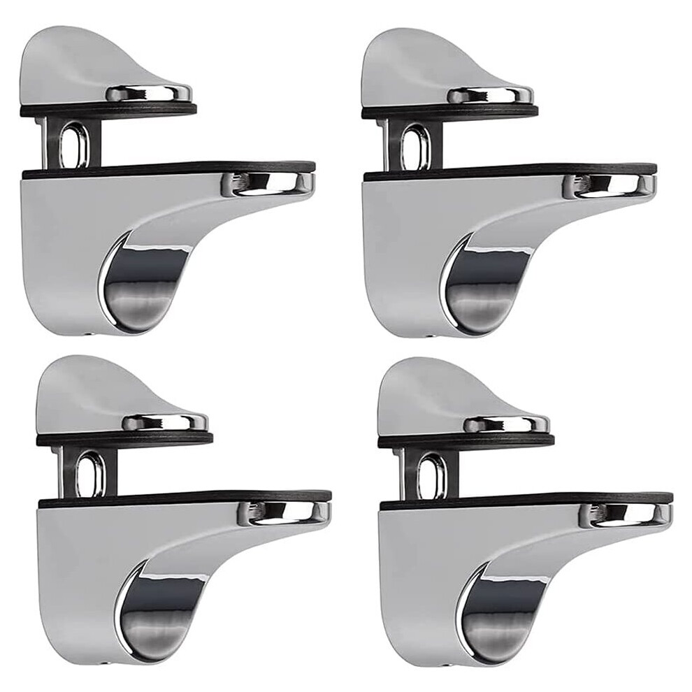 Adjustable Glass Shelf Bracket, 4 Pcs Glass Shelf Bracket, Wall Mounted Glass Clamp, Glass Shelf Bracket, for Glass Shelf