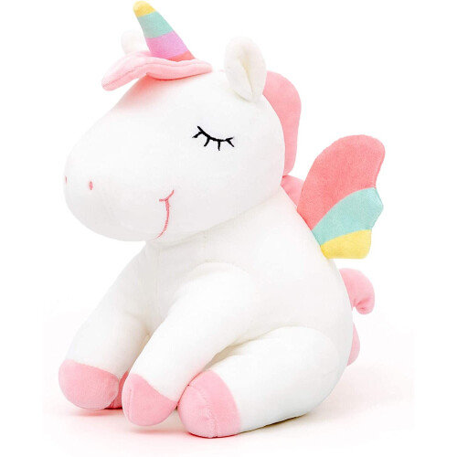 Unicorn Stuffed Animal Plush Toys Girls Gifts with Rainbow Wings White 12 Inches