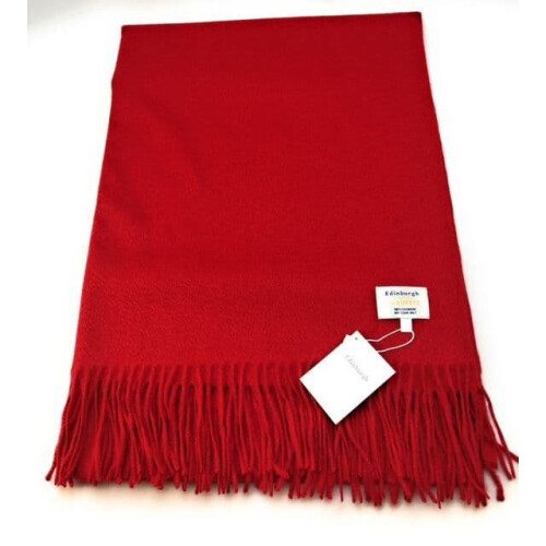 EDINBURGH CASHMERE STOLE PLAIN RED