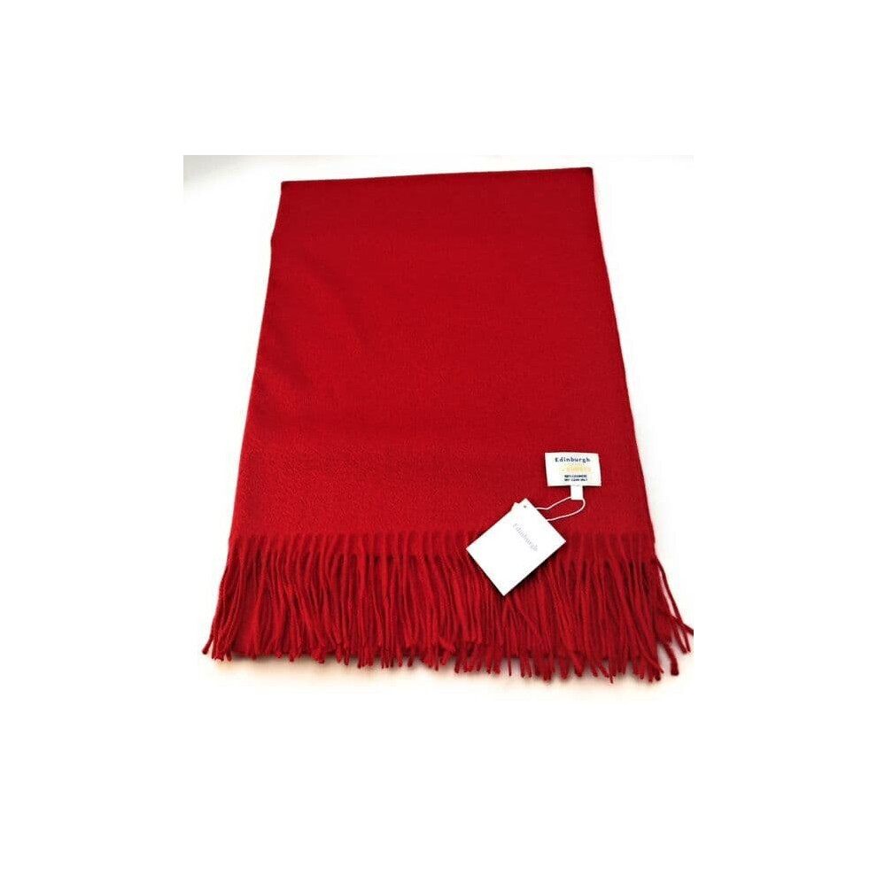 Clans Scotland Edinburgh Cashmere Stole Plain Red