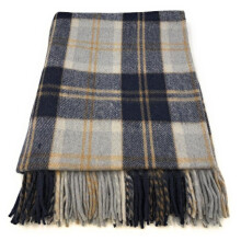 Highland Wool Blend Bannockbane Silver Tartan Blanket Throw Brand New