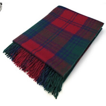 Highland Wool Blend Lindsay Tartan Blanket Throw Brand New