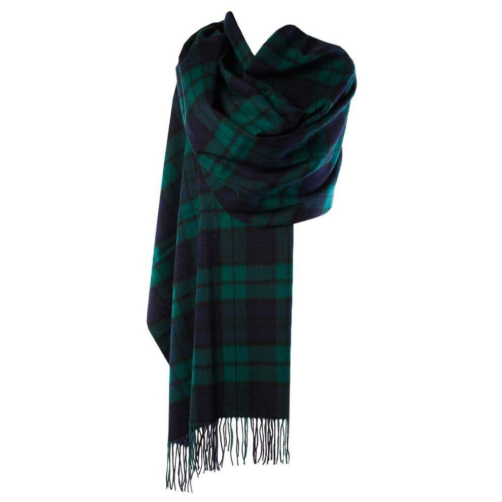 Clans Scotland Watch Scottish Tartan Edinburgh Lambswool Stole Black