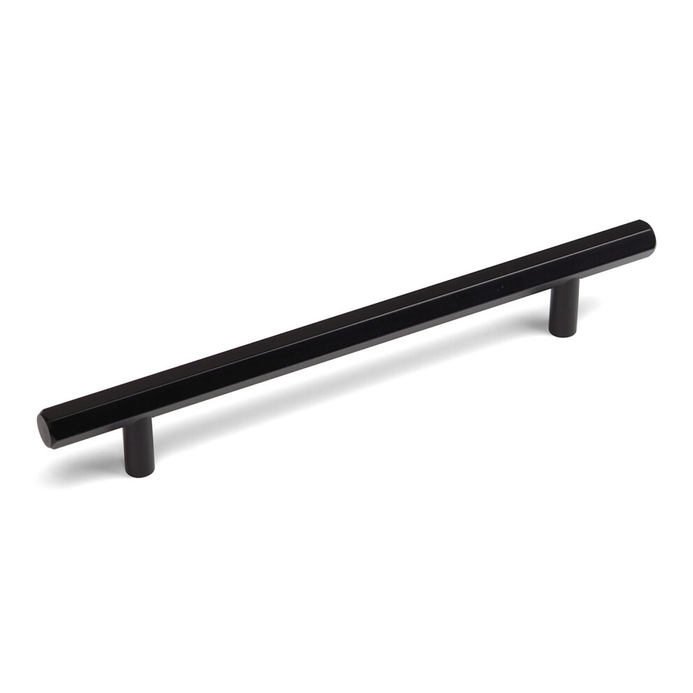 (160Mm Handle) Matt Black T Bar Handles 160Mm & 320Mm & Knob 5060796707656