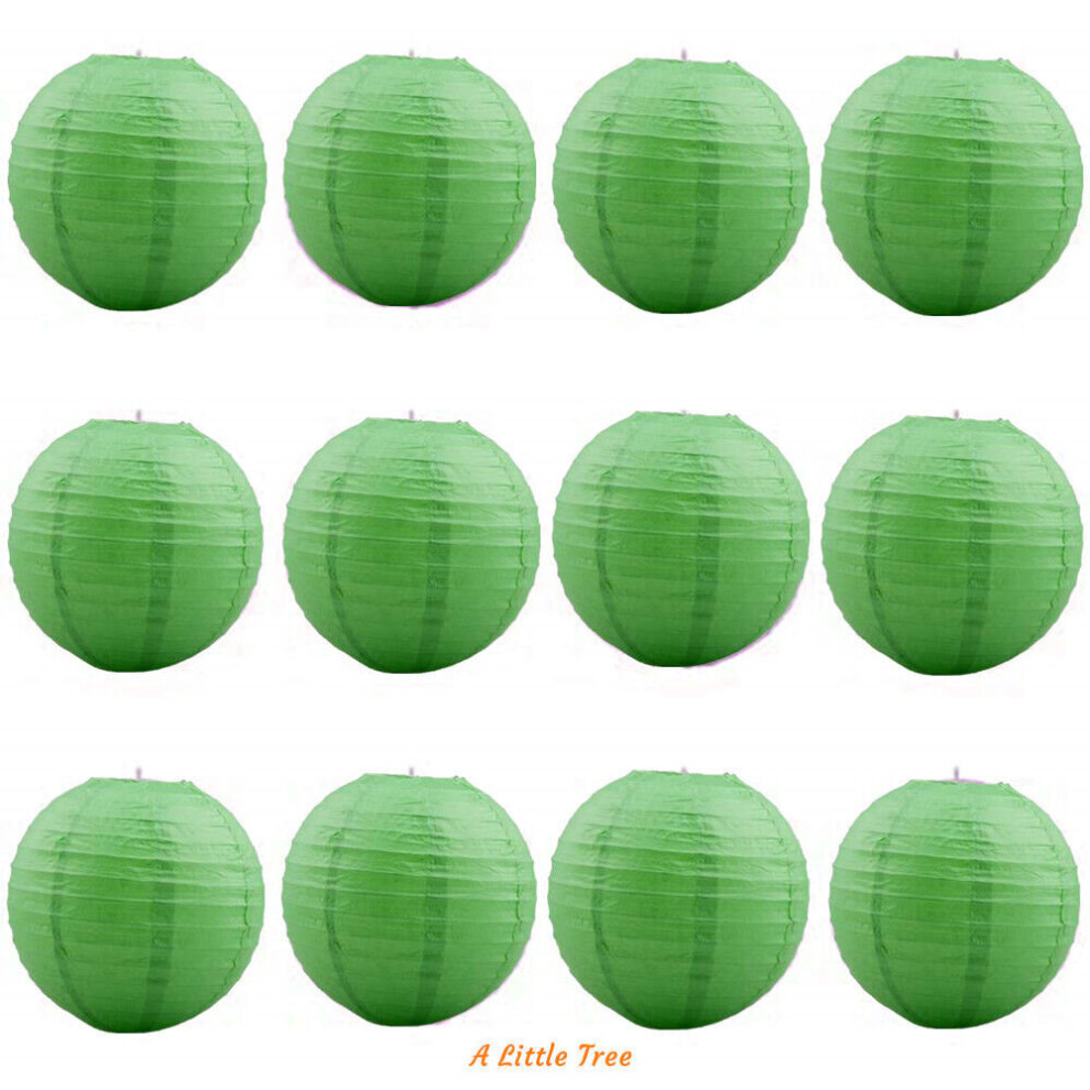 (Green, 12") 12PCs Pape Lanterns Birthday Wedding Party Parties