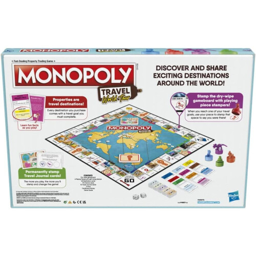 Hasbro Hasbro Gaming Monopoly Ταξιδιωτική Έκδοση Παιχνίδι Στρατηγικής για Οικογένεια & Παιδιά 2