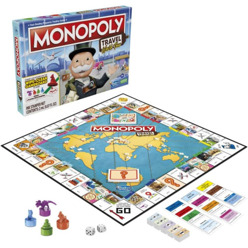 Hasbro Hasbro Gaming Monopoly Ταξιδιωτική Έκδοση Παιχνίδι Στρατηγικής για Οικογένεια & Παιδιά 1