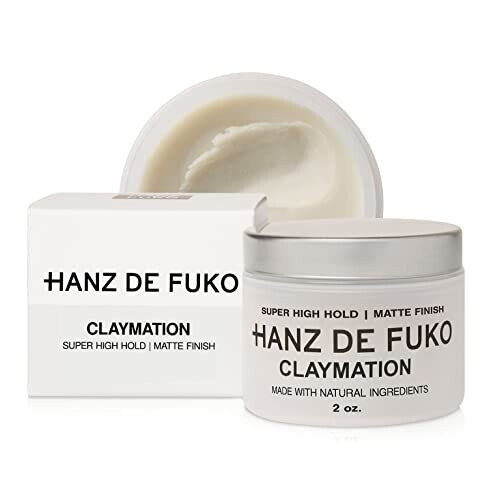 HANZ DE FUKO Claymation: Premium All-Natural Clay-Wax Hybrid Styling Product with High Hold Matte Finish | All Hair Types | 56g