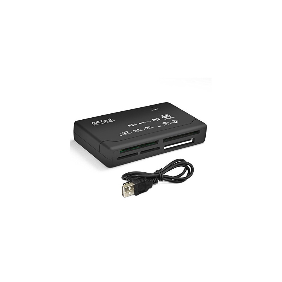 Multi Card Memory Reader Writer - All in 1 for SD SDHC Mini Micro M2 MMC XD CF - USB 2.0 Digital Camera High Speed Data Transfer - PC and Ma