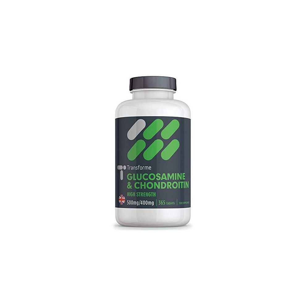 Transforme Glucosamine And Chondroitin 500Mg/400Mg High Strength Complex, 365 Tablets Up To 1 Year Supply, With Superior Chondroitin Sulphat