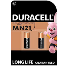 Duracell Specialty Alkaline MN21 Battery 12V, pack of 2 (A23 / 23A / V23GA / LRV08 / 8LR932) designed for use in remote controls, wireless d
