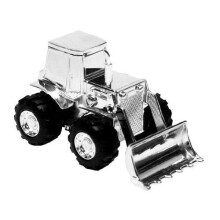 Christening Gifts. Silverplated Digger Tractor Money Box